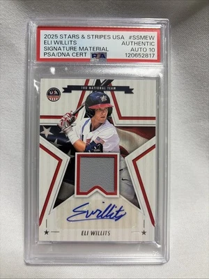 Signed Stars and Stripes USA 2025 Eli Willits Material #SSMEW PSA 10 1 Of 3 - Image 1 of 4