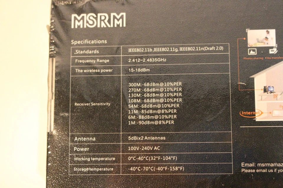 MSRM US302 WiFi Range Extender Signal Booster 300Mbps 2.4GHz Wireless Repeater - Image 4 of 4