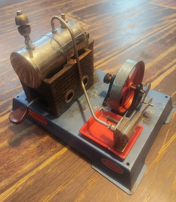 #ad Vintage 1960#x27;s Wilesco Steam Powered Engine Tin Toy Model West Germany Parts $84.95