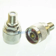 1pce Adapter 75 ohm N male plug to F TV female jack RF connector straight M/F