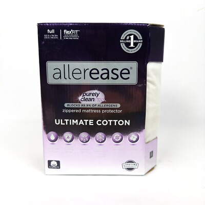 Allerease Ultimate Cotton Zippered Mattress Protector Full Size Allergen Barrier