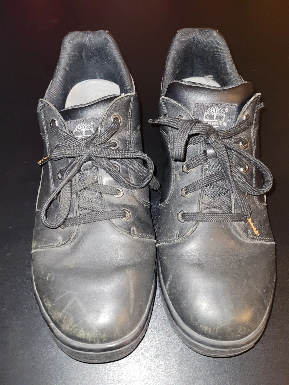 Scarpe stringate stile Oxford Timberland da uomo nere in vera pelle ~ taglia 13