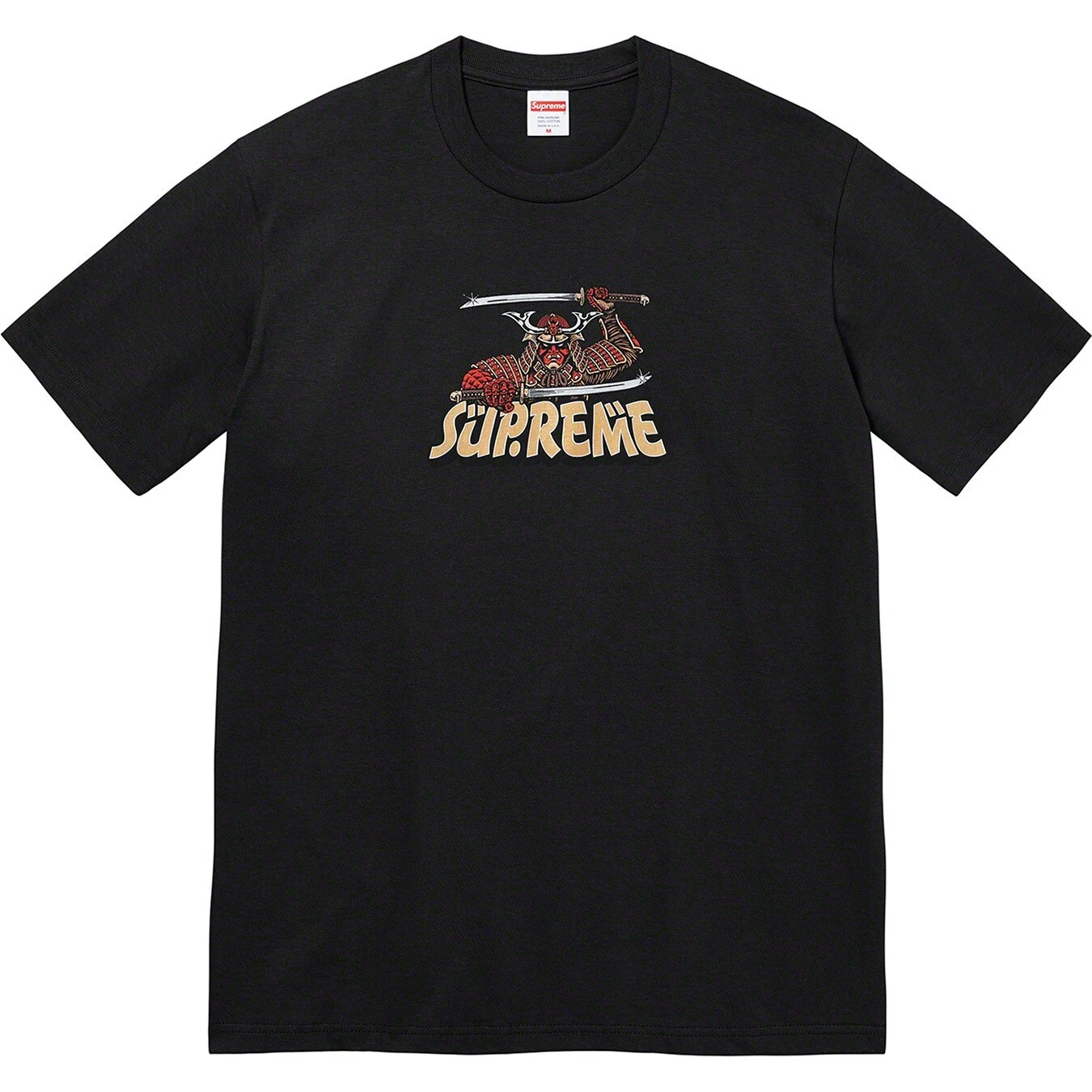 Tee shirt Supreme SAMURAI taille SMALL S en noir neuf AW21 semaine 1