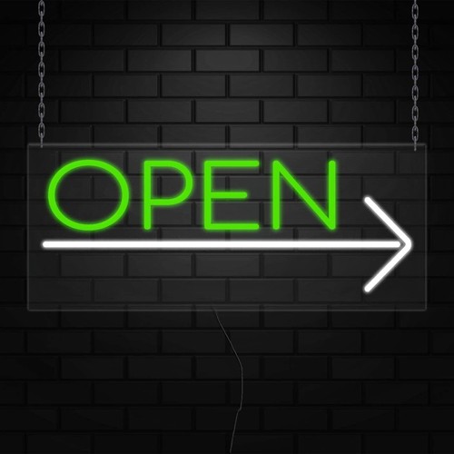 Open Sign for Business Displays | LED Flex Neon | 32"W x 13"H x 1"D - Foto 2 di 4