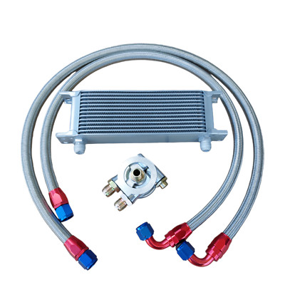   Universal Zusatz Ölkühler Set 13 Reihen inkl. Anschluss-Set mit Thermostat