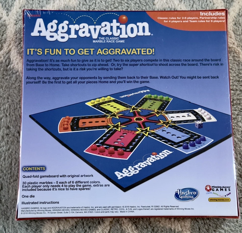 Nuevo Juego de Mesa Original Aggravation Marble Race Nuevo Precintado Foto 2 de 4