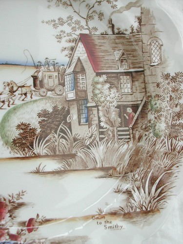 * COACKING DAYS RIDGWAY STAFFORSHIRE ENGLAND PORCELAINE ANGLAISE PLAT ROND - Picture 2 of 5