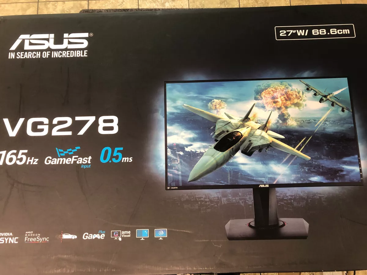 ASUS VG278 27” Gaming Monitor 165Hz Full HD (1920 x 1080) 0.5ms G-SYNC FREESYNC ASUS VG278 27” Gaming Monitor 165Hz Full HD (1920 x 1080) 0.5ms G-SYNC FREESYNC