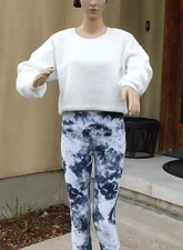Cropped Sherpa Sweatshirt by Sundown by Splendid (Ashley Pullover) S, cream, NWT