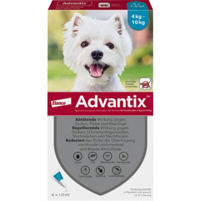 ADVANTIX Spot-on Lsg.z.Auftr.a.d.H.f.Hund 4-10 kg 4 St PZN02362517