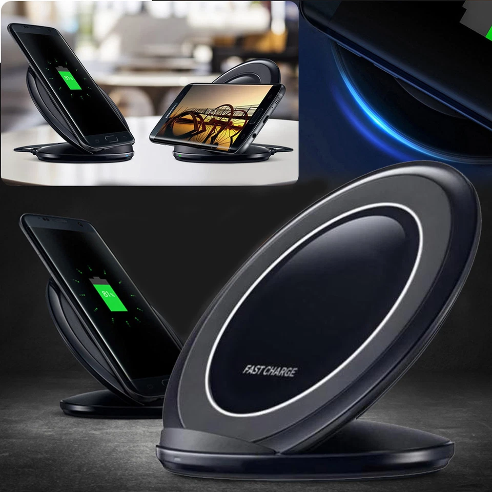 Base de carga de cargador inalámbrico Qi rápido para Samsung Galaxy S6/S7 Edge Foto 3 de 4