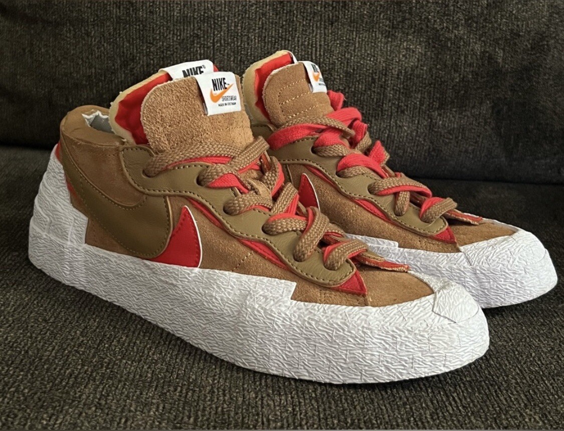 SACAI X NIKE Nike Blazer Low x Sacai marrone chiaro britannico taglia 7 5 DD1877 200
