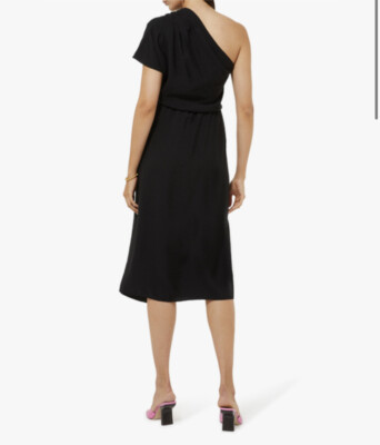 VINCE Women's One- shoulder Cascade Drape Dress In Black Size L | eBay