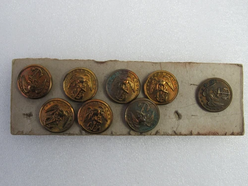 9 World War 2 US Marine Corps Dress Uniform Blouse Buttons Military USMC