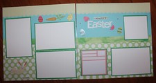 Happy Easter scrapbook pages 2 each 12 x 12 Handmade photo ready Not digital