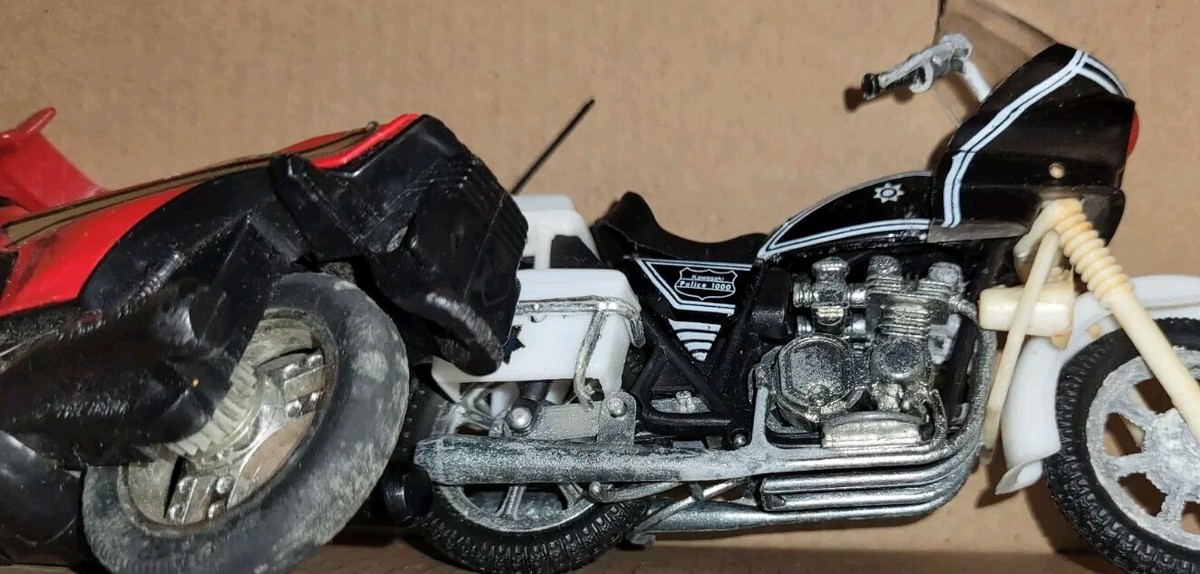 Two 80s Zylmex Zee Toys Ridge Riders Kawasaki Police 1000 Red