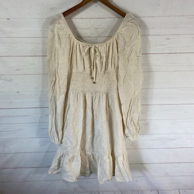 chinese dress ladies Iridescent Long Sleeve Mini Dress | Ivory | Dresses main image 0
