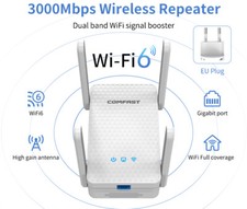 WIFI 6 Gigabit Wireless Extender 2.4/5Ghz Dual Band Signal Booster Repeater New