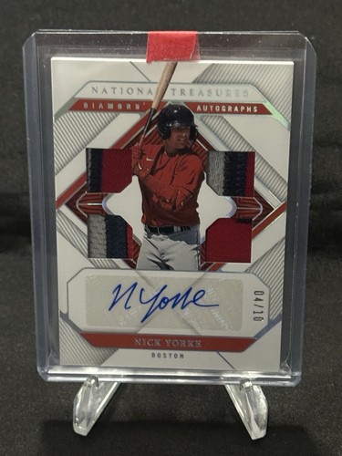 4 of 10 2023 Panini National Treasures Diamond Quad Relic Auto Nick Yorke DQA-NY