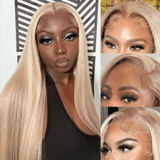 13×4 Lace Front Wigs #P10/613 Highlight Wig Straight And Body Wave Blonde Brown