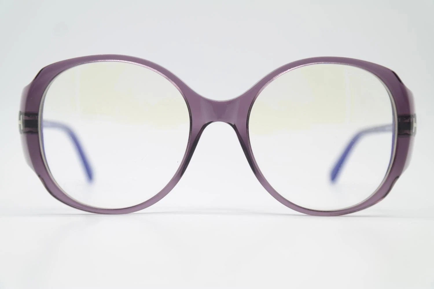 Glasses Tom Ford TF 5620 Purple Silver Oval Frames 