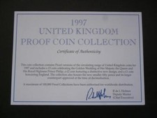 1997 ROYAL MINT PROOF COIN SET DOCUMENTATION GENUINE 1997 PROOF SET LEAFLET.