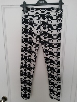 LulaRoe Disney Minnie Mouse One Size Leggings Schwarz & Weiß Jugend W26 L26