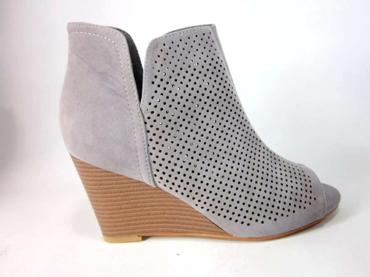JOURNEE COLLECTION WOMEN S ANDIES WEDGE BOOTIES GREY US 8 MEDIUM