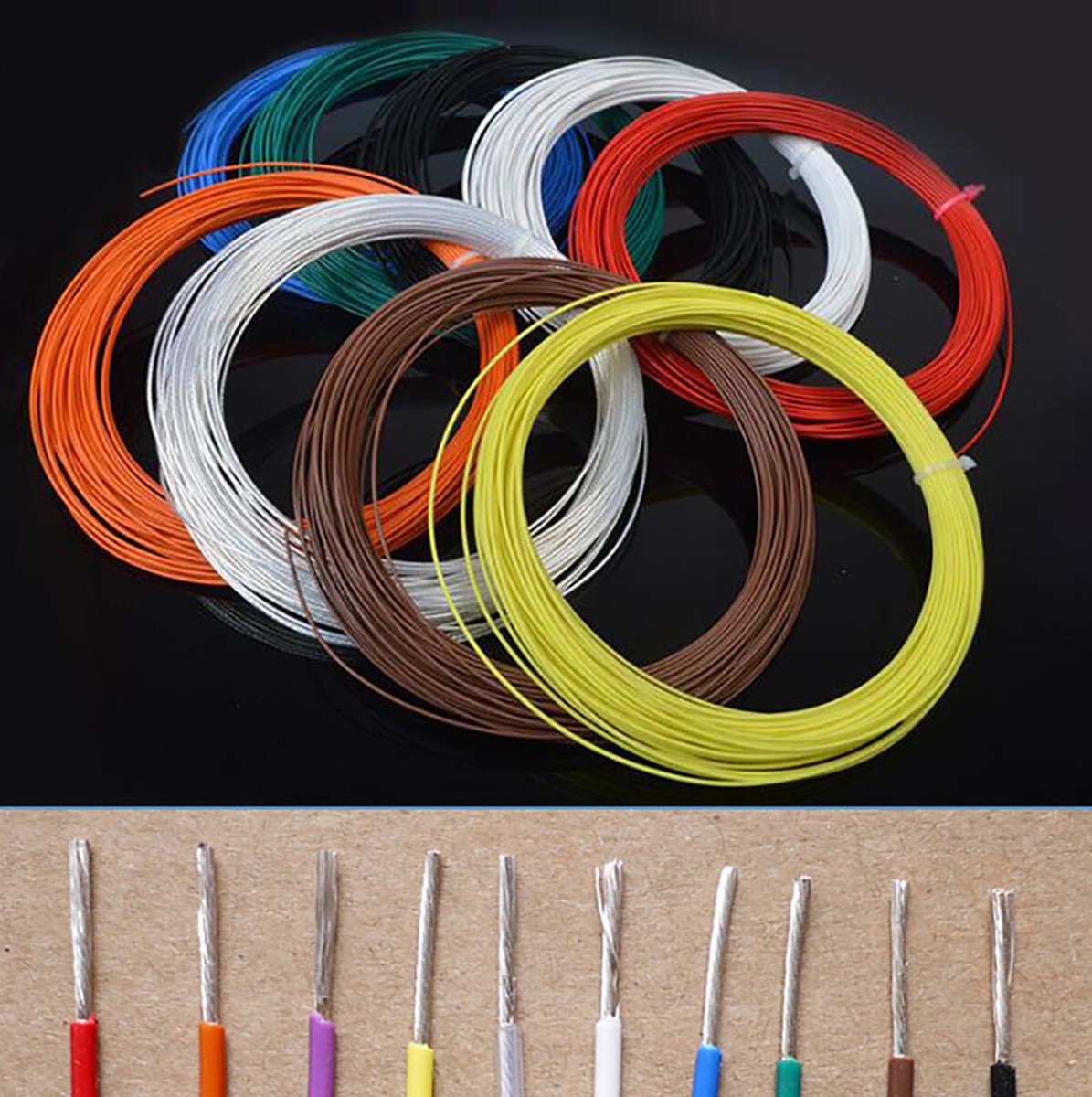 30AWG Wickeldraht – 200 Meter, Verzinntes Kupfer, Mehrfarbig Wählbar