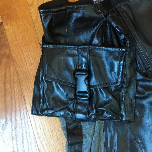Vintage Lip Service Oil Spill Cyber Goth Punk Industrial Y2K Vinyl Pants S - Picture 5 of 19