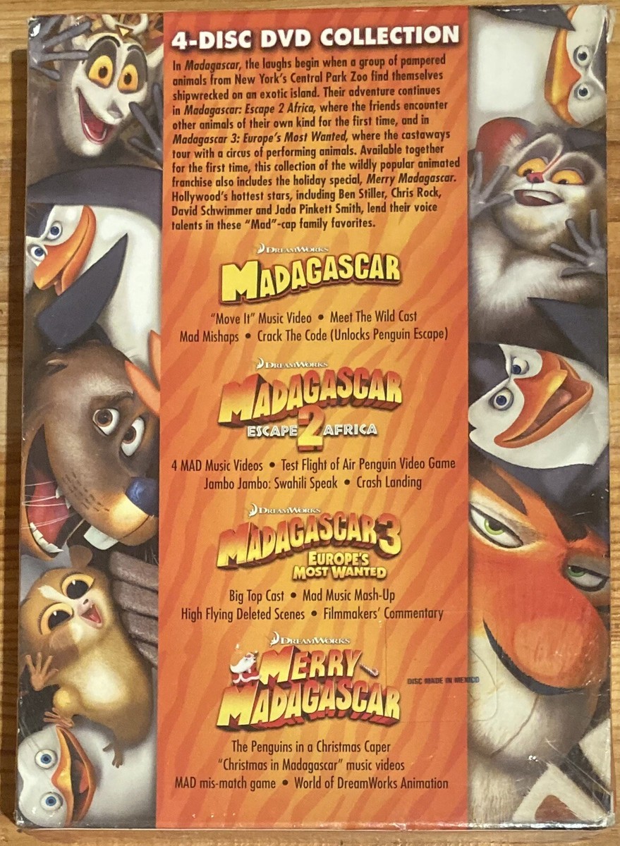 SEALED UNOPENED Madagascar The Complete Collection DVD 4 Disc Set