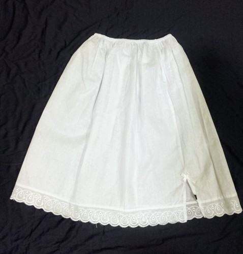 Women's 100% cotton Underskirt Halfslip Petticoat Lace trim Slit Skirt UK 6-18 - Picture 4 of 63