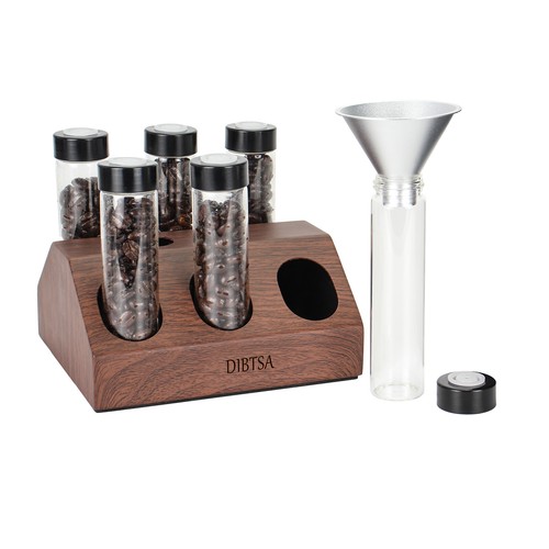 Single Dose Coffee Bean Storage Tubes Containers + Exhaust Valves + Display Base - Picture 15 of 22