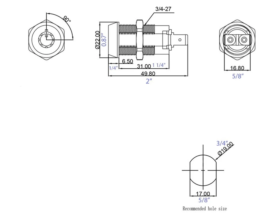 2 ВКЛ/ВЫКЛ переключатель электронный ключ переключатель замок ключ аналогичный съемный вкл или выкл - Изображение 4 из 4