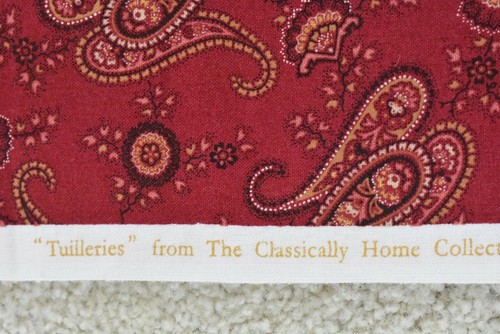 34" Long, Pink Floral Paisley on Red Quilt Cotton, Benartex/"Tuilleries",P5153 - Picture 5 of 8