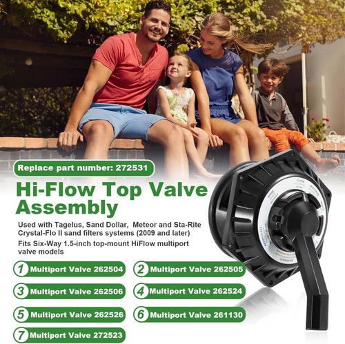 272531 Top Valve Assembly Kit for Pentair Hi-Flow 6-Way 1-1/2 Inch Sand Cylinder - Picture 5 of 7