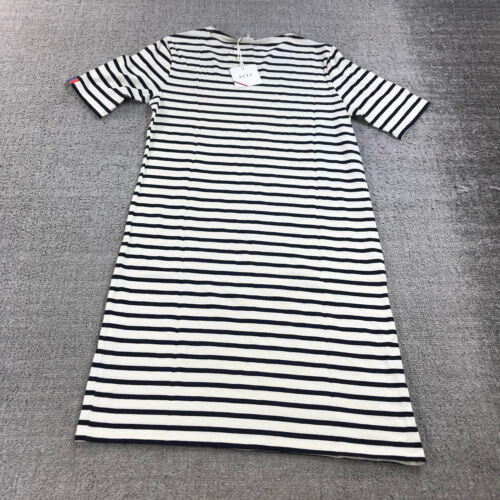 Kule Dress Womens Extra Smal Blue Beige Short Sleeve Round Neck Casual Ladies - Picture 6 of 12