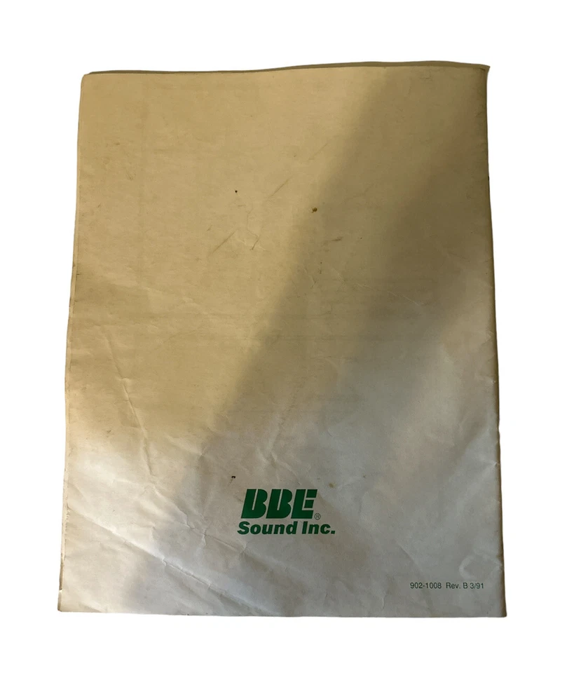 BBE SOUND MODEL 422A USER MANUAL - Image 4 of 4