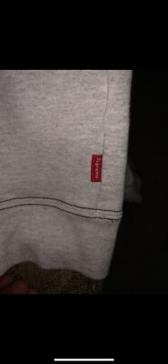 SUPREME Pullover Sweatshirt Men's Large Split Color Gray Black