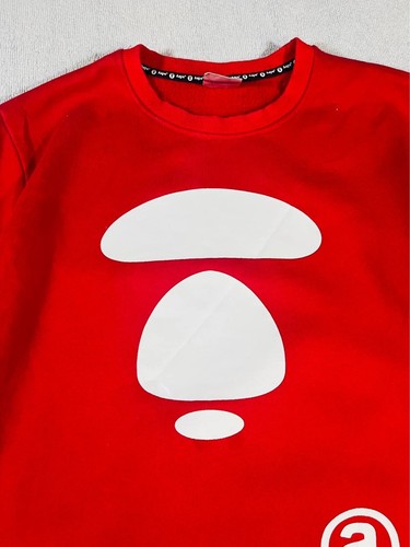 Pull Aape Col Rond Crewneck Rouge XL Y2K Coton Logo Aape Universe Vintage - Picture 5 of 12