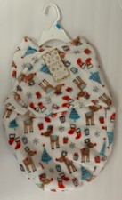 NWT Zak  Zoey Christmas Reindeer Swaddle Blanket Infant Baby 0-9 Months     