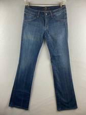 7 for all Mankind Jeans Womens 28 Bootcut Stretch Denim Flap Pockets Made In USA