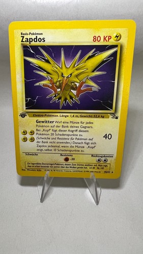 Arktos Lavados Zapdos Deutsche Vintage Pokemon Karte Exzellent 1. Auflage Fossil - 第 4/7 張圖片