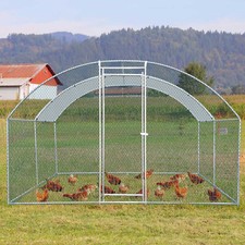 10 X 10 Ft Large Metal Chicken Coop Walk-in Poultry Cage Chicken Hen Run House
