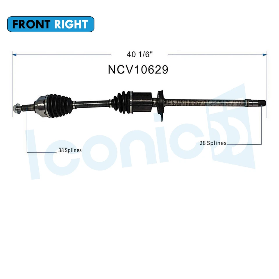 Conjunto de eje CV delantero derecho para 05-07 Mercury Montego 05-06 Ford Five Hundred Foto 2 de 4