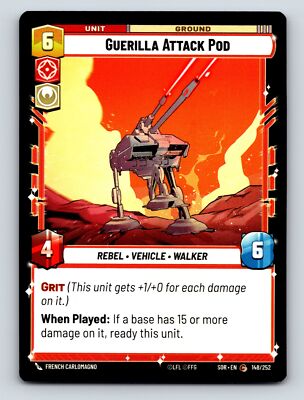 Aggression Vigilance Guerilla Attack Pod Rebel Vehicle Walker Unit Ground