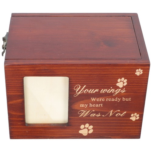 Pet Urn with Picture Frame Dog Memorial Keepsakes Cremation Wooden - 第 11/12 張圖片