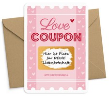 Rubbelkarte zum selber Beschriften mit Briefumschlag Gutschein Rubbellos