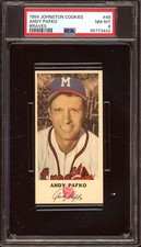 1954 Johnston Cookies Baseball #48 Andy Pafko PSA 8