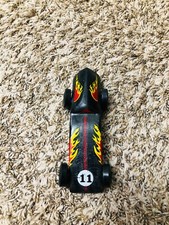 Pre Made Unique OOAK Pinewood Derby Boy Cub Scouts Black With Flames Hot Rod